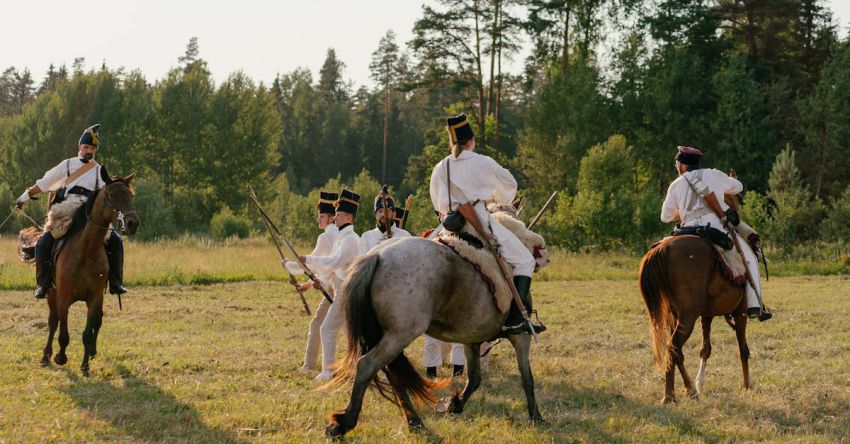 Battlefields - Men on Horses Reconstruction a Historical Battle