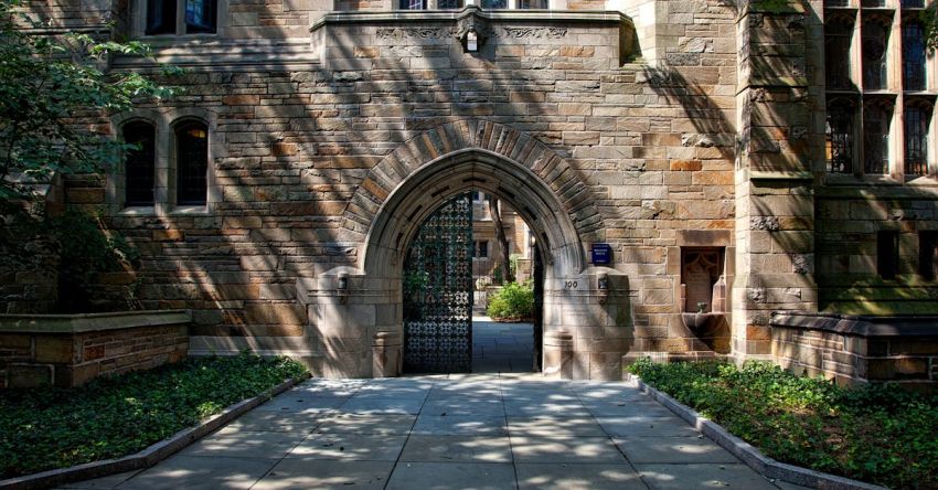 Schools - Steel Gate of Brown Brick Building