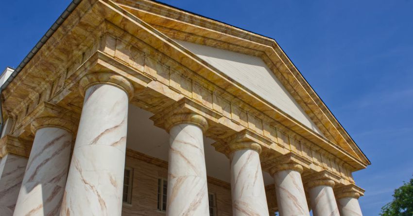 Greek Revival - Low Angle Shot of the Arlington House at Arlington National Cemetery, Virginia, USA